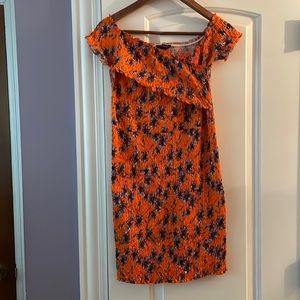 TopShop Mini Dress Orange and Purple Floral